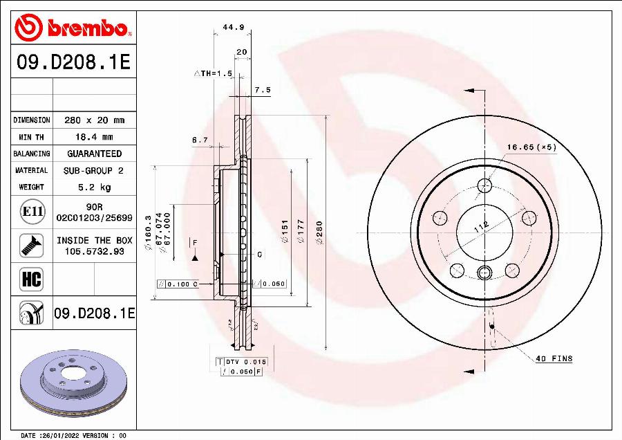 Brembo KT 08 011 - Дисковый тормозной механизм, комплект autospares.lv