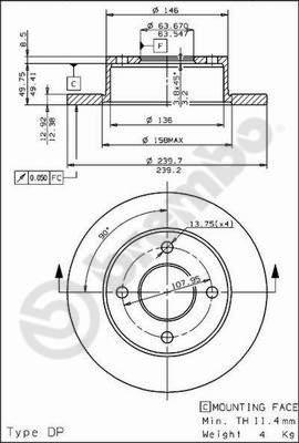 Brembo 08.4946.20 - Тормозной диск autospares.lv