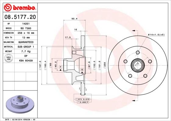 Brembo 08.5177.20 - Тормозной диск autospares.lv