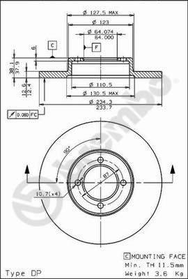 Brembo 08.5865.10 - Тормозной диск autospares.lv