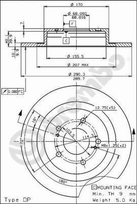 Brembo 08.5295.10 - Тормозной диск autospares.lv