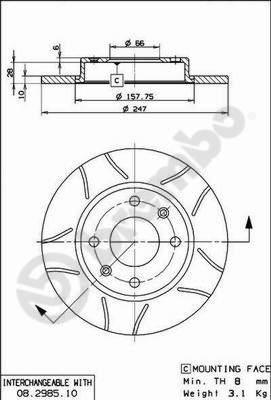 Brembo 08.2985.75 - Тормозной диск autospares.lv