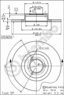 Brembo 08.2615.10 - Тормозной диск autospares.lv