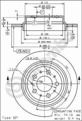 Brembo 08.7765.75 - Тормозной диск autospares.lv