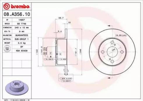 Alpha Brakes HTT-TY-015 - Тормозной диск autospares.lv