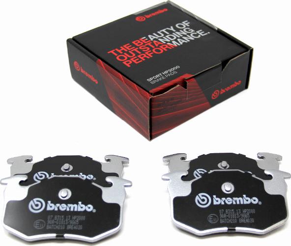 Brembo 07.B315.13 - Комплект высокоэффективных тормозных колодок autospares.lv