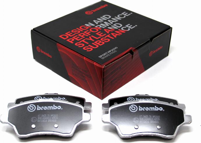 Brembo 07.D435.70 - Комплект высокоэффективных тормозных колодок autospares.lv