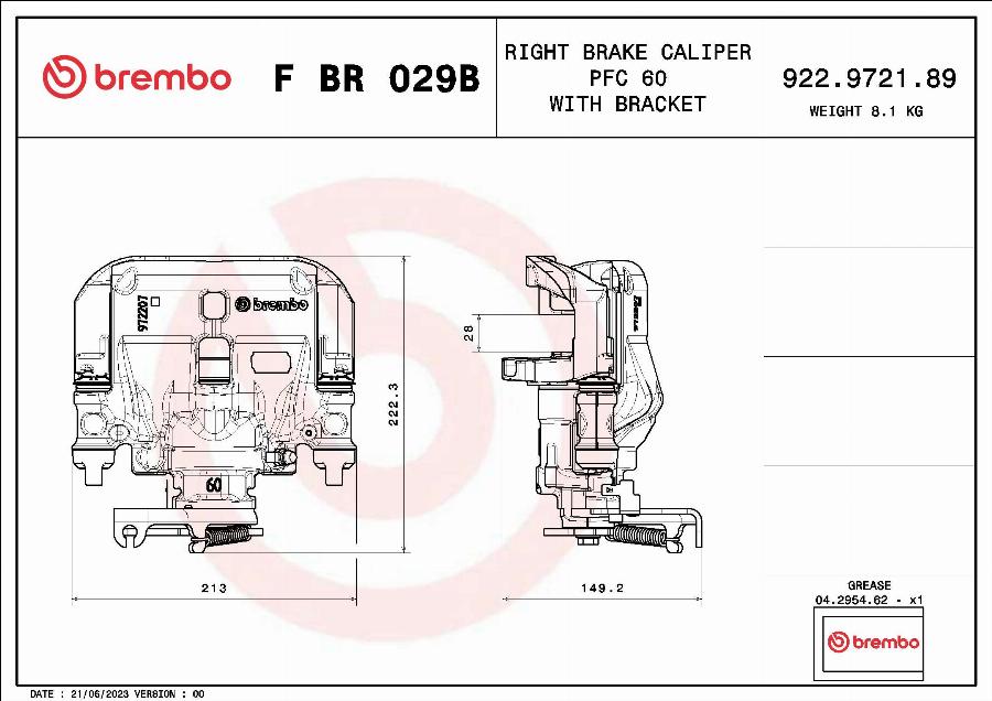 Brembo F BR 029B - Тормозной суппорт autospares.lv