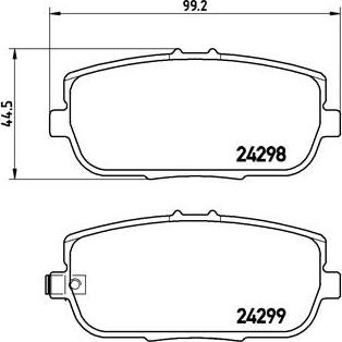 Brembo P 49 044 - Тормозные колодки, дисковые, комплект autospares.lv