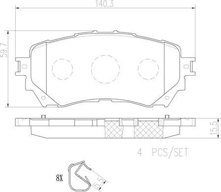 Brembo P49048N - Тормозные колодки, дисковые, комплект autospares.lv