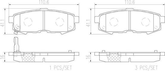 Brembo P49042N - Тормозные колодки, дисковые, комплект autospares.lv