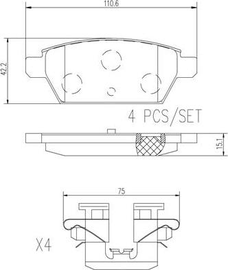 Brembo P49051N - Тормозные колодки, дисковые, комплект autospares.lv