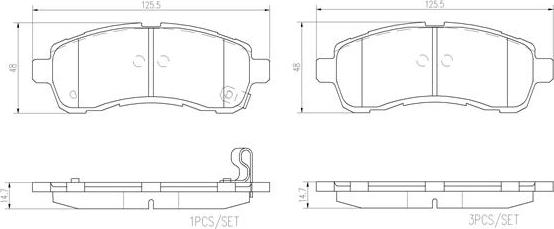 Brembo P 49 057 - Тормозные колодки, дисковые, комплект autospares.lv