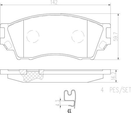 Brembo P49019N - Тормозные колодки, дисковые, комплект autospares.lv