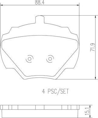 Brembo P44001N - Тормозные колодки, дисковые, комплект autospares.lv