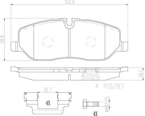 Brembo P44014N - Тормозные колодки, дисковые, комплект autospares.lv