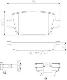 Brembo P44016N - Тормозные колодки, дисковые, комплект autospares.lv