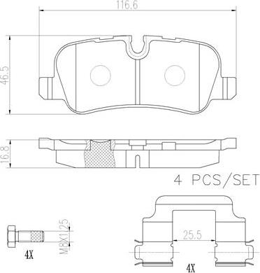 Brembo P44013N - Тормозные колодки, дисковые, комплект autospares.lv