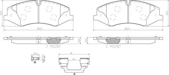 Brembo P44024N - Тормозные колодки, дисковые, комплект autospares.lv