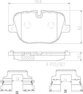 Brembo P44025N - Тормозные колодки, дисковые, комплект autospares.lv