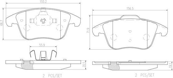 Brembo P44020N - Тормозные колодки, дисковые, комплект autospares.lv