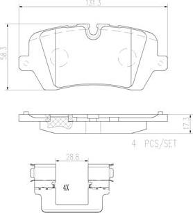 Brembo P44021N - Тормозные колодки, дисковые, комплект autospares.lv