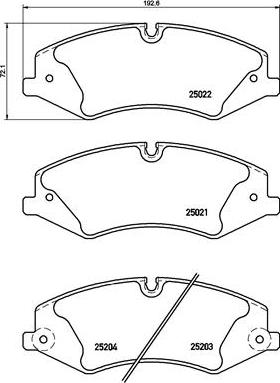 Brembo P 44 022 - Тормозные колодки, дисковые, комплект autospares.lv