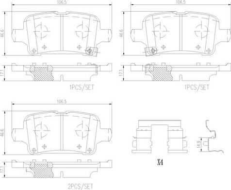 Brembo P59090N - Тормозные колодки, дисковые, комплект autospares.lv