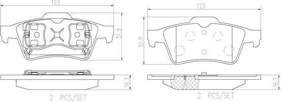 Brembo P59044N - Тормозные колодки, дисковые, комплект autospares.lv