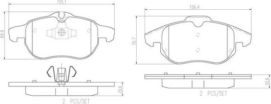 Brembo P59043N - Тормозные колодки, дисковые, комплект autospares.lv