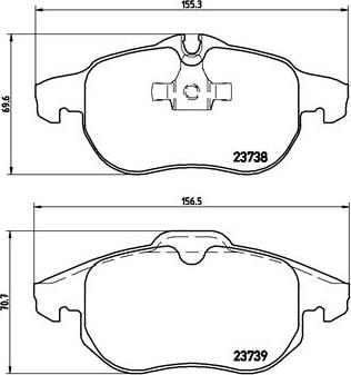 Brembo P 59 043 - Тормозные колодки, дисковые, комплект autospares.lv