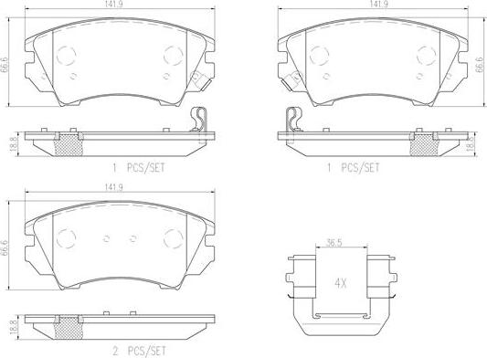 Brembo P59055N - Тормозные колодки, дисковые, комплект autospares.lv