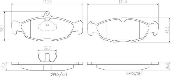 Brembo P59011N - Тормозные колодки, дисковые, комплект autospares.lv