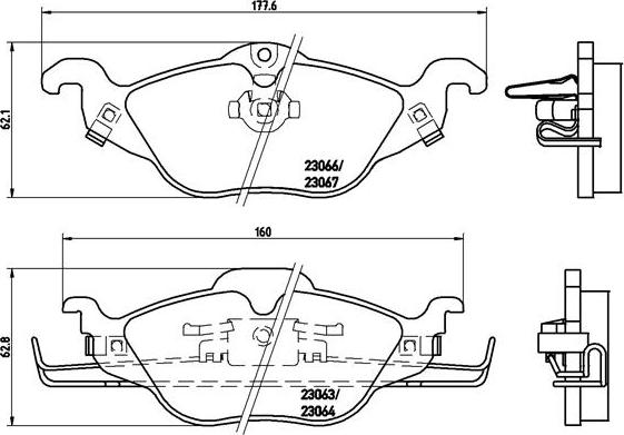 Brembo P 59 030 - Тормозные колодки, дисковые, комплект autospares.lv