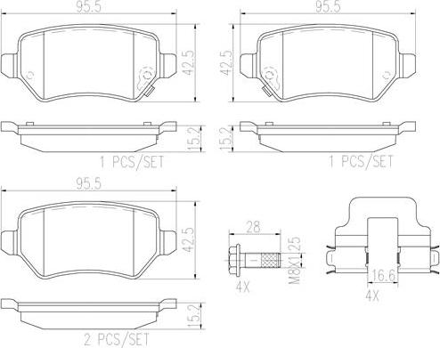 Brembo P59038N - Тормозные колодки, дисковые, комплект autospares.lv