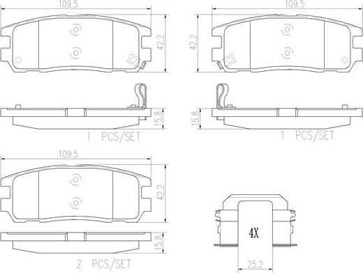 Brembo P59021N - Тормозные колодки, дисковые, комплект autospares.lv