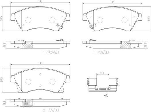 Brembo P59076N - Тормозные колодки, дисковые, комплект autospares.lv