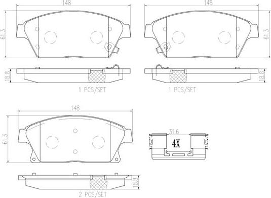 Brembo P59077N - Тормозные колодки, дисковые, комплект autospares.lv