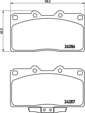 Brembo P 54 019 - Тормозные колодки, дисковые, комплект autospares.lv