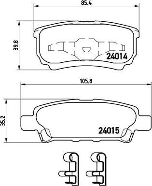 Brembo P 54 034 - Тормозные колодки, дисковые, комплект autospares.lv