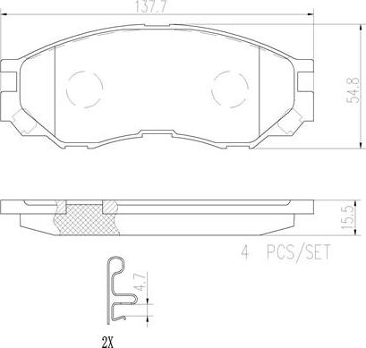 Brembo P54020N - Тормозные колодки, дисковые, комплект autospares.lv