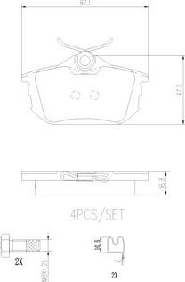 Brembo P54023N - Тормозные колодки, дисковые, комплект autospares.lv