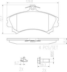 Brembo P54022N - Тормозные колодки, дисковые, комплект autospares.lv