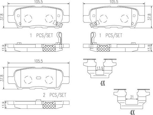 Brembo P56046N - Тормозные колодки, дисковые, комплект autospares.lv