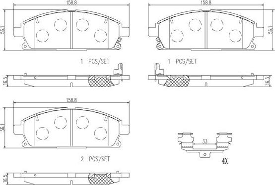 Brembo P56040N - Тормозные колодки, дисковые, комплект autospares.lv