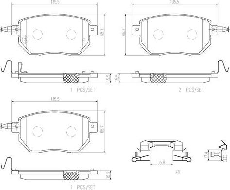 Brembo P56051N - Тормозные колодки, дисковые, комплект autospares.lv