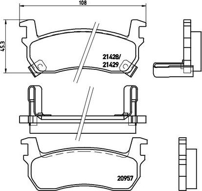 Brembo P 56 057 - Тормозные колодки, дисковые, комплект autospares.lv