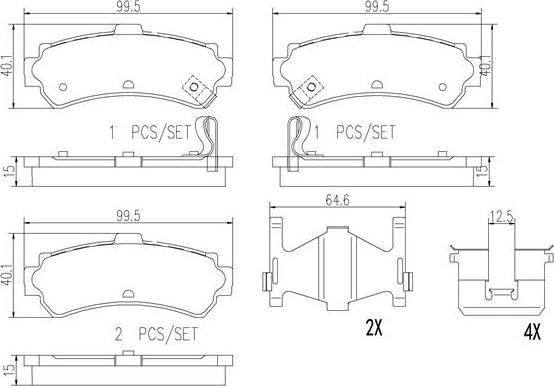 Brembo P56035N - Тормозные колодки, дисковые, комплект autospares.lv