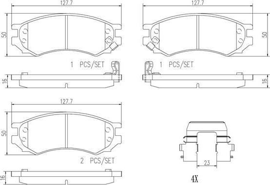 Brembo P56023N - Тормозные колодки, дисковые, комплект autospares.lv