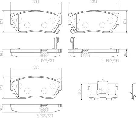 Brembo P56027N - Тормозные колодки, дисковые, комплект autospares.lv